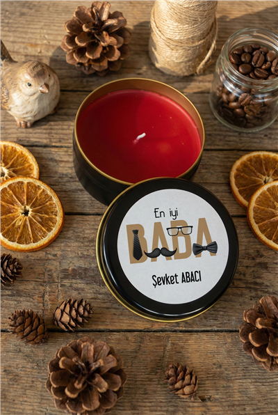 En İyi Baba Hediye Kutusu - Kişiye Özel Kupa Standart, Bitki Çayı, Takvim, Mum