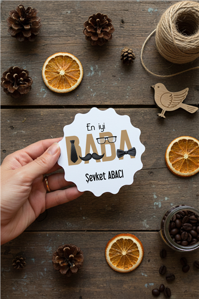 En İyi Baba Kişiye Özel Bardak Altlığı