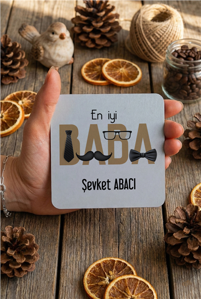 En İyi Baba Kişiye Özel Bardak Altlığı