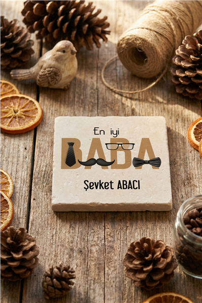 En İyi Baba Kişiye Özel Bardak Altlığı