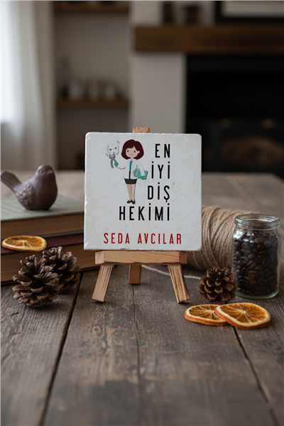 En İyi Diş Hekimi Kişiye Özel Dekoratif Taş İsimlik