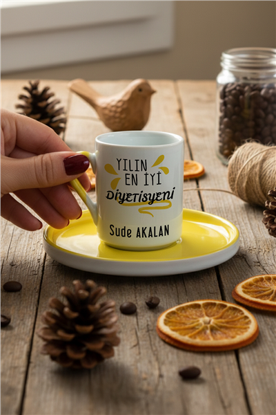 En İyi Diyetisyen Hediye Kutusu - Kişiye Özel Türk Kahvesi Fincanı, Türk Kahvesi 6 Gr, Fotoğraf 1 Adet