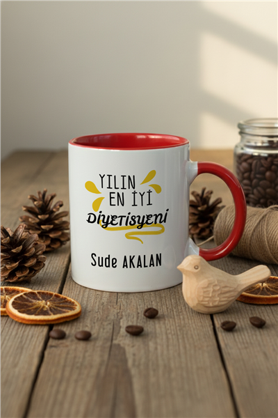 En İyi Diyetisyen Hediye Kutusu - Kişiye Özel Kupa Standart, Filtre Kahve, Eldiven, Bere