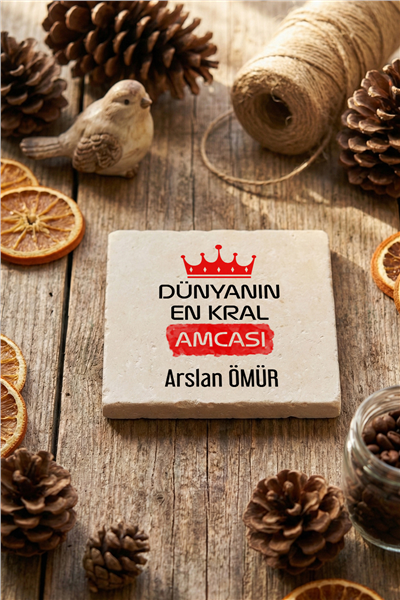 En Kral Amca Kişiye Özel Bardak Altlığı