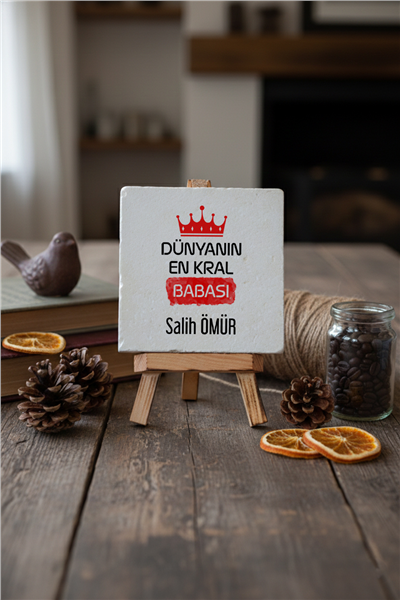 En Kral Baba Kişiye Özel Dekoratif Taş İsimlik
