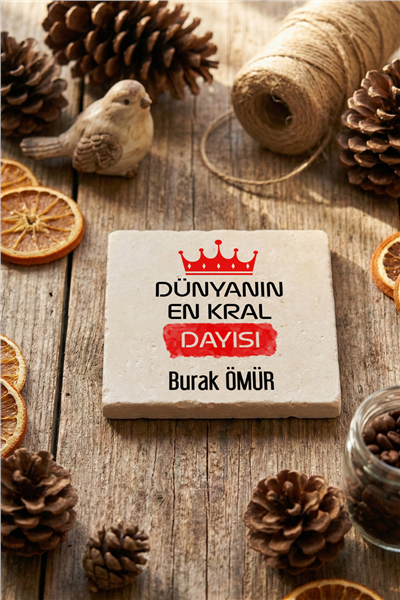 En Kral Dayı Kişiye Özel Bardak Altlığı