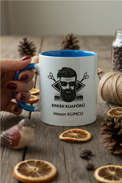 Erkek Kuaförü Kişiye Özel Kupa Bardak Standart