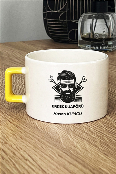 Erkek Kuaförü Kişiye Özel Lüks Fincan