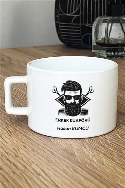 Erkek Kuaförü Kişiye Özel Lüks Fincan