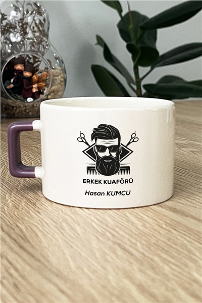 Erkek Kuaförü Kişiye Özel Lüks Fincan