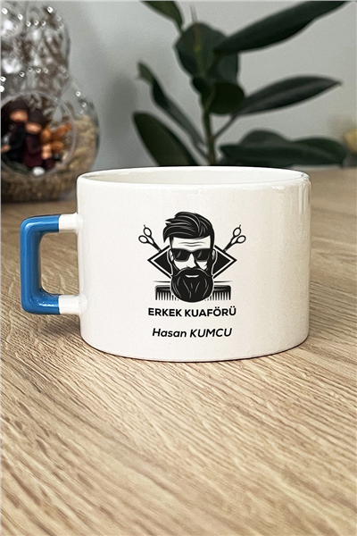 Erkek Kuaförü Kişiye Özel Lüks Fincan