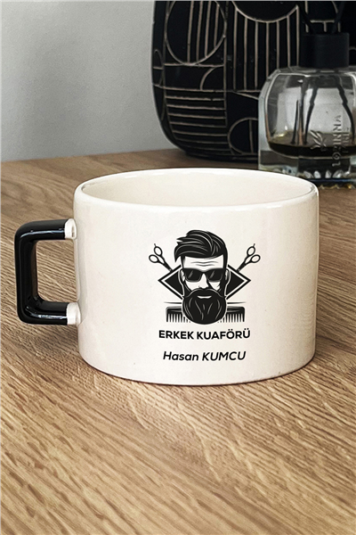 Erkek Kuaförü Kişiye Özel Lüks Fincan