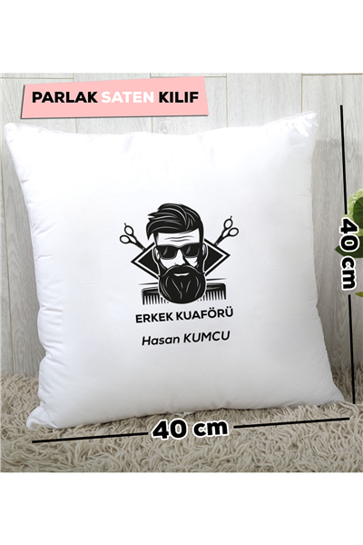 Erkek Kuaförü Kişiye Özel Yastık