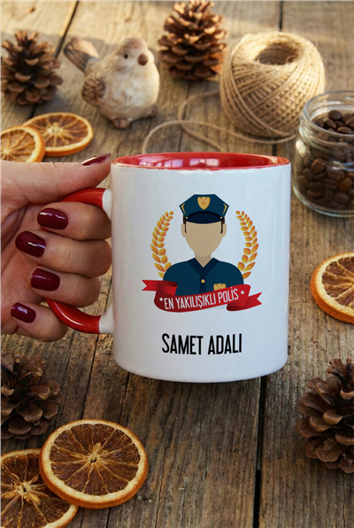 Erkek Polis Kişiye Özel Kupa Bardak Standart