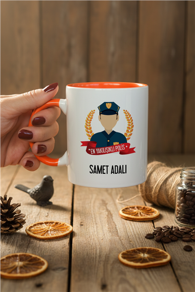 Erkek Polis Kişiye Özel Kupa Bardak Standart