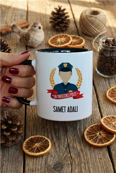 Erkek Polis Kişiye Özel Kupa Bardak Standart