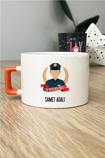 Erkek Polis Kişiye Özel Lüks Fincan