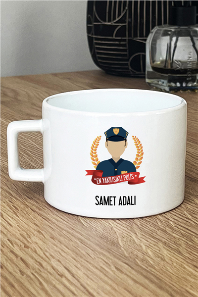 Erkek Polis Kişiye Özel Lüks Fincan