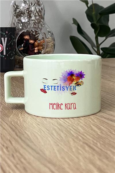 Estetisyen Kişiye Özel Lüks Pastel Fincan