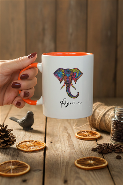 Etnil Fil Kişiye Özel Kupa Bardak Standart