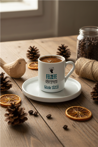 Felsefe Öğretmeni Kişiye Özel Türk Kahvesi Fincanı