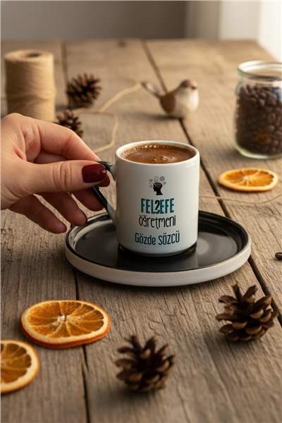 Felsefe Öğretmeni Kişiye Özel Türk Kahvesi Fincanı