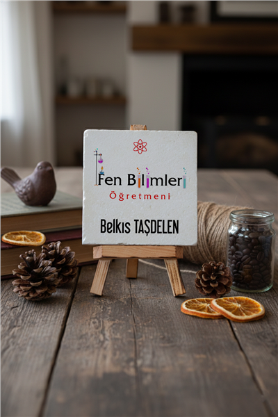 Fen Bilimleri Öğretmeni Kişiye Özel Dekoratif Taş İsimlik