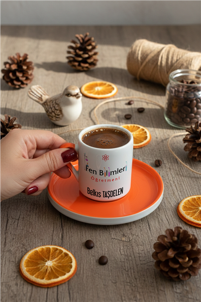 Fen Bilimleri Öğretmeni Kişiye Özel Türk Kahvesi Fincanı