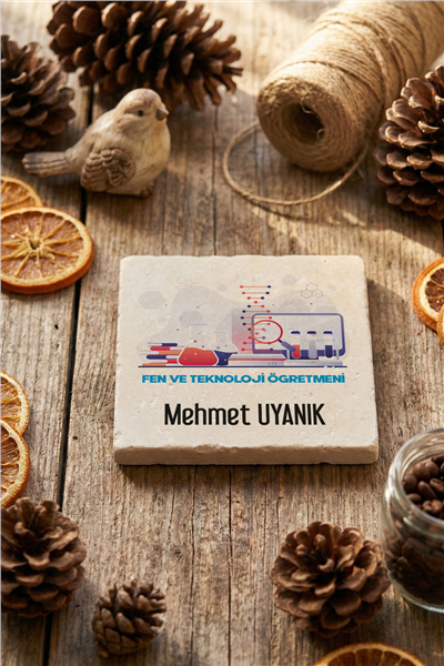 Fen ve Teknoloji Öğretmeni Kişiye Özel Bardak Altlığı