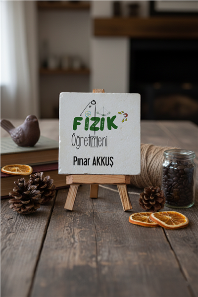 Fizik Öğretmeni Kişiye Özel Dekoratif Taş İsimlik
