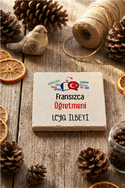 Fransızca Öğretmeni Kişiye Özel Bardak Altlığı