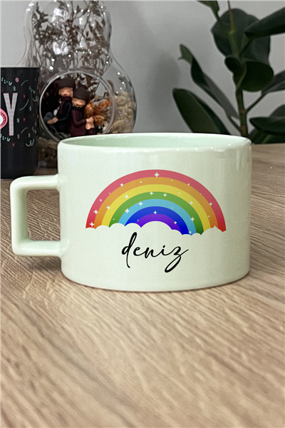 Gökkuşağı Kişiye Özel Lüks Pastel Fincan