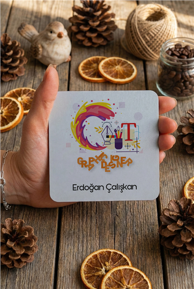 Grafiker Kişiye Özel Bardak Altlığı