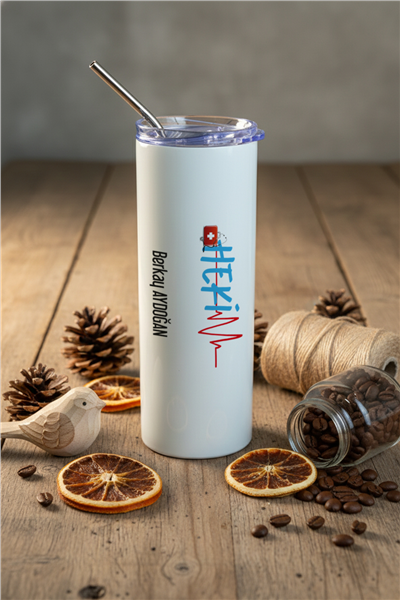 Hekim Kişiye Özel Pipetli Çelik Termos
