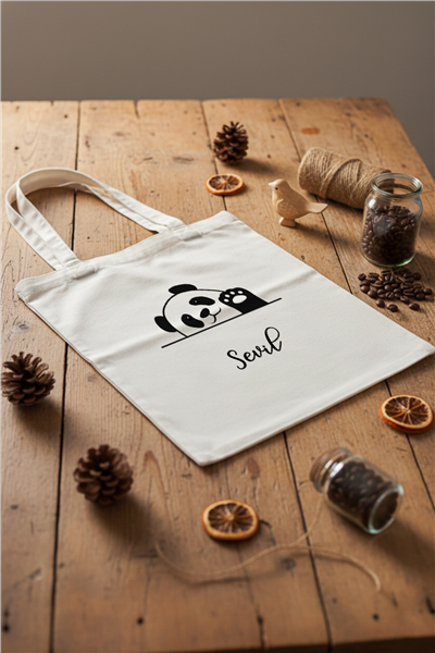 Hello Panda Kişiye Özel Bez Çanta