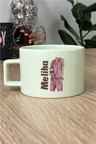 Hemşire Kişiye Özel Lüks Pastel Fincan