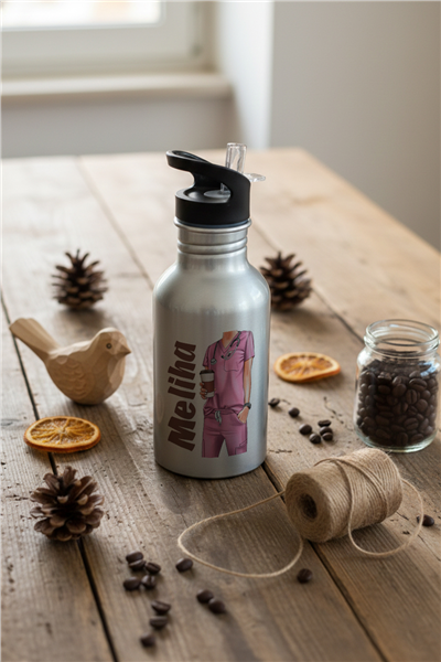 Hemşire Kişiye Özel Pipetli Matara