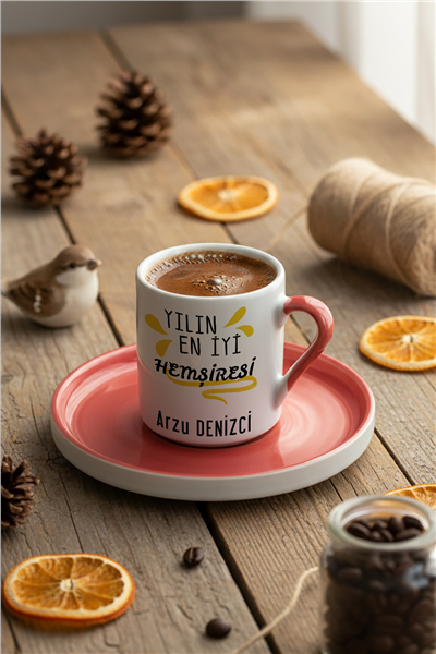 Hemşire Kişiye Özel Türk Kahvesi Fincanı