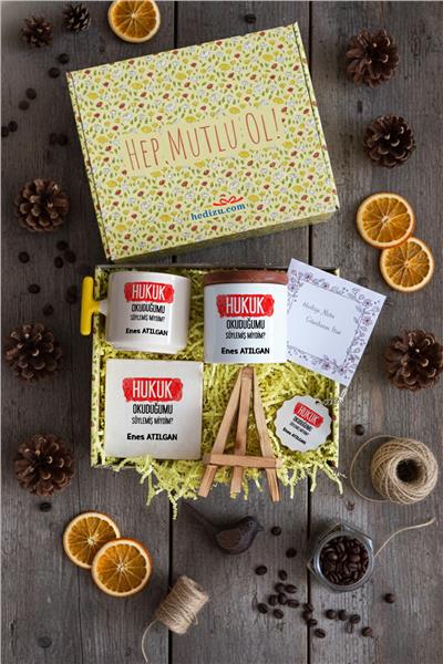 Hukukçulara Hediye Hediye Kutusu - Kişiye Özel T Kupa, Seramik Kalemlik, Dekoratif Taş İsimlik, Güneş Anahtarlık