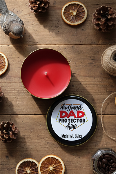 Husbanda Dad Protector Hero Kişiye Özel Mum