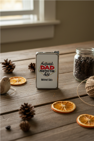 Husbanda Dad Protector Hero Kişiye Özel Çakmak