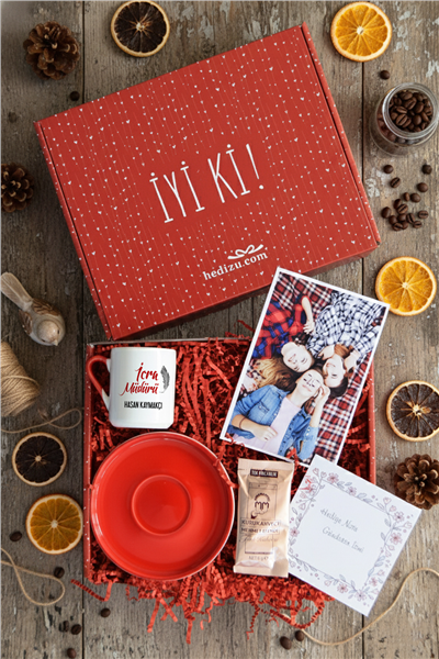 İcra Müdürü Hediye Kutusu - Kişiye Özel Türk Kahvesi Fincanı, Türk Kahvesi 6 Gr, Fotoğraf 1 Adet