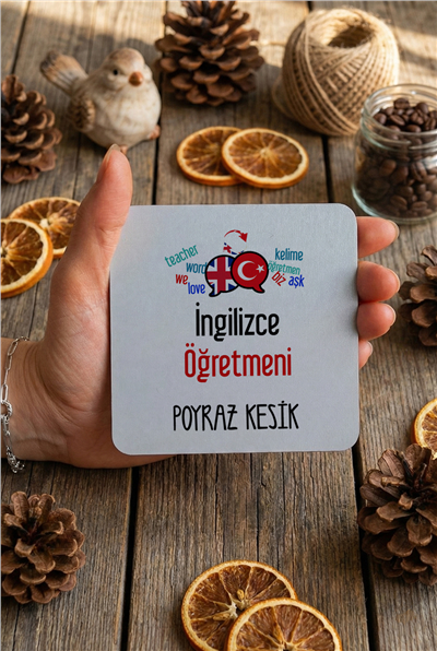 İngilizce Öğretmeni Kişiye Özel Bardak Altlığı