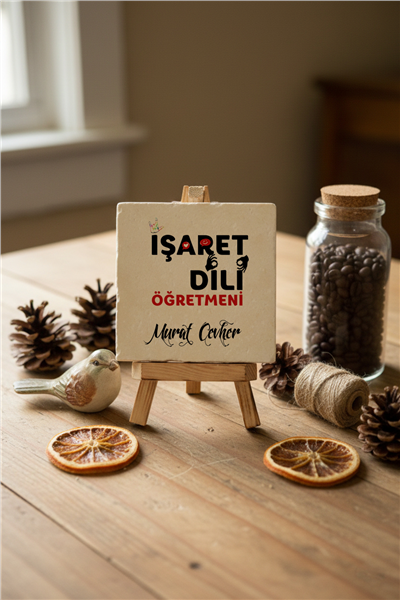 İşaret Dili Öğretmeni Kişiye Özel Dekoratif Taş İsimlik