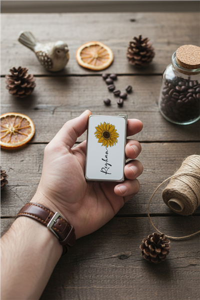 İsimli Ayçiçek Kişiye Özel Çakmak