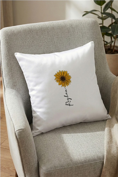 İsimli Ayçiçek Kişiye Özel Yastık