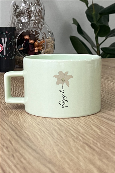 İsimli Lilyum Kişiye Özel Lüks Pastel Fincan