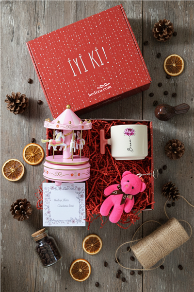 İsimli Nilüfer Hediye Kutusu - Kişiye Özel T Kupa, Atlı Karınca Müzik Kutusu, Peluş Anahtarlık