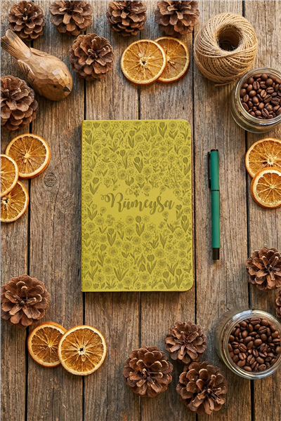 İsme Özel Çiçekli Kişiye Özel Defter ve Kalem