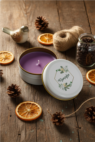 İsme Özel Çiçekli Kişiye Özel Mum